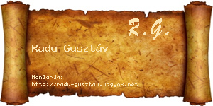 Radu Gusztáv névjegykártya